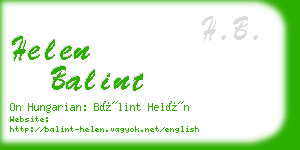 helen balint business card